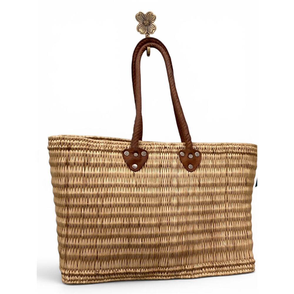 Vintage Rattan Wicker Basket Tote